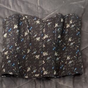 Floral Black Corset Top